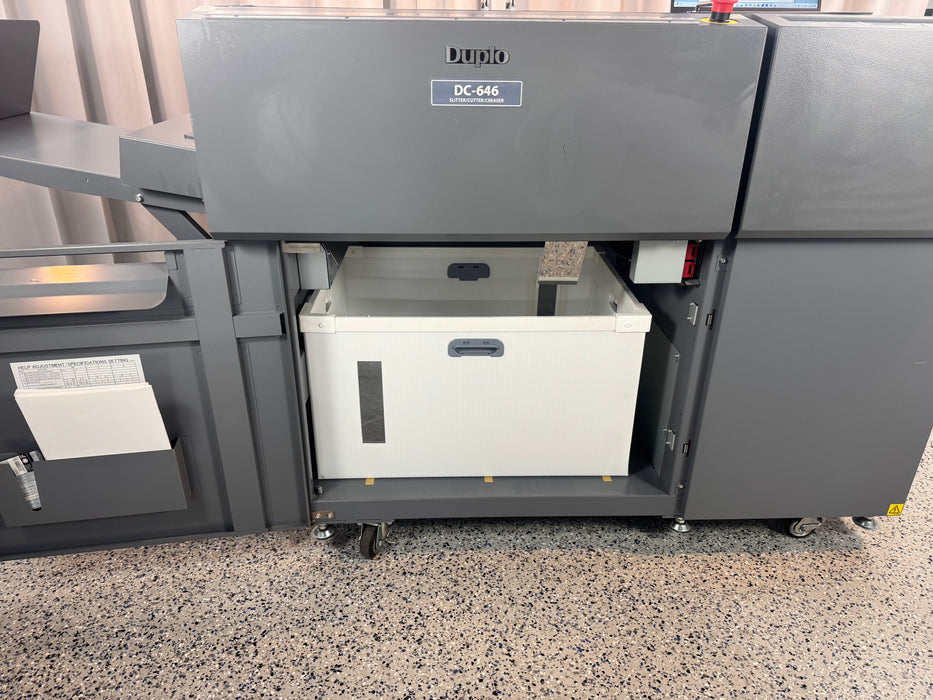 Duplo DC-646 Slitter/Cutter/Creaser LIKE NEW with Cross Perf and Rotary Tool Modules