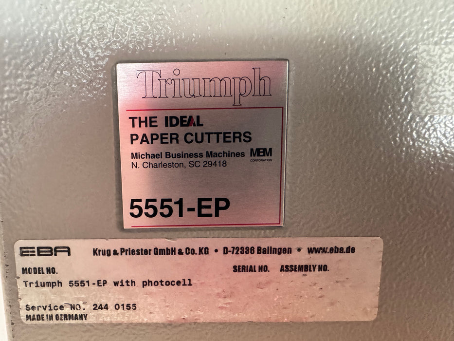 Triumph 5551-EP Hydraulic Programmable Paper Cutter