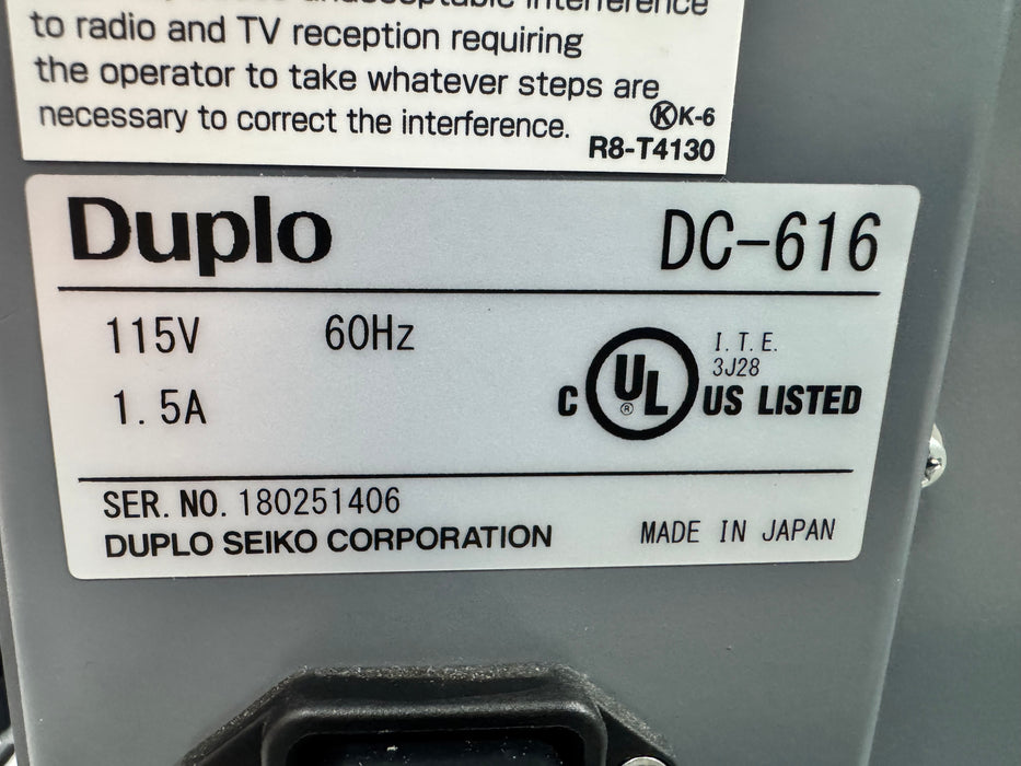 Duplo DC-616 PRO Slitter/Cutter/Creaser (ONLY 6,500 sheets)