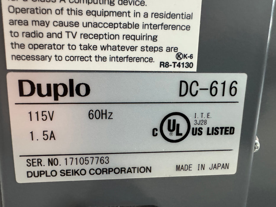 SOLD - Duplo DC-616 PRO Slitter/Cutter/Creaser (2017)