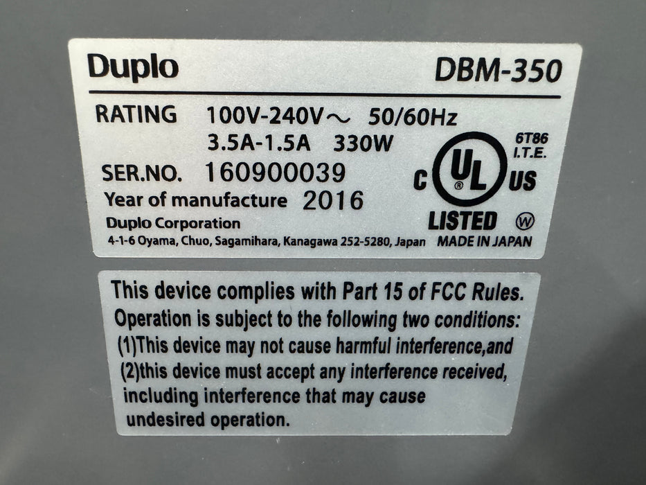 PRE_OWNED Duplo 350i Digital Booklet System with Square Spine Option