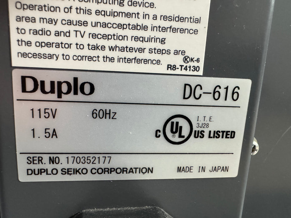 Duplo DC-616 PRO Slitter/Cutter/Creaser (Used)